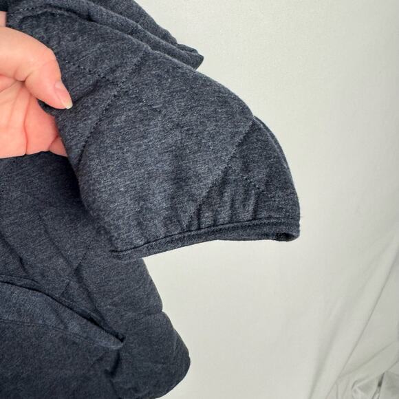 Jones & Co Blue Jersey Zip Quilted Mock Neck Elastic Hem Insulated Jacket 1X - Picture 5 of 8